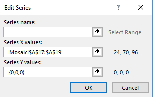 Edit Series dialog box in Excel 2016