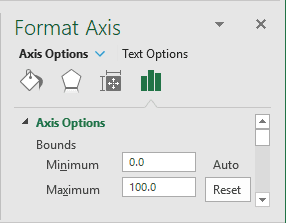 Format Axis pane in Excel 2016