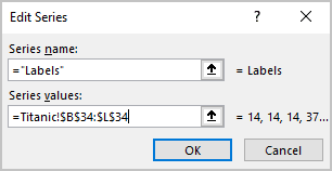 Edit Series dialog box in Excel 365