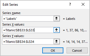 Edit Series dialog box in Excel for Microsoft 365 Edit Series dialog box in Excel 365