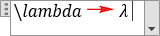The lambda letter in equation Word for Microsoft 365 The lambda symbol in equation Word 365