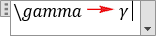 The gamma symbol in equation Word 2016