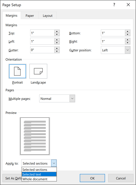 change orientation of one page in word change orientation of one page in word