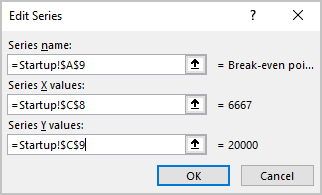 Edit Series dialog box in Excel 365