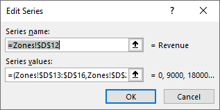 Edit Series dialog box in Excel 2016