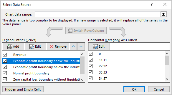 Move Up and Move Down buttons in Select Data Source dialog box Excel 365
