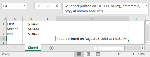 Formula in Excel 365