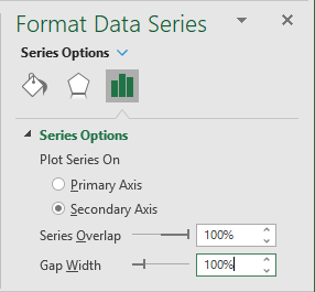 Series Options in Format Data Series pane Excel 365
