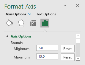 Bounds on the Format Axis in Excel 365