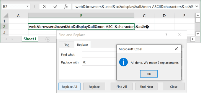 Find and Replace results in Excel 2016 Find and Replace results in Excel 2016