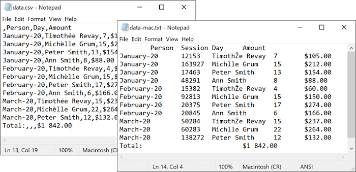 Examples of structures text files