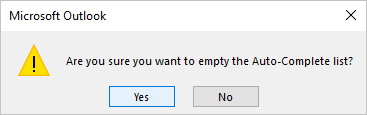 Warning message in Outlook 365