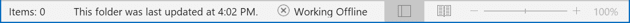 Offline in status bar Outlook 2016 Offline in status bar Outlook 2016
