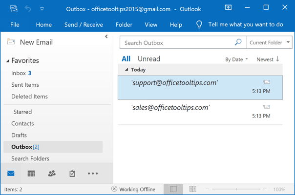Messages in Outbox Outlook 2016 Messages in Outbox Outlook 2016