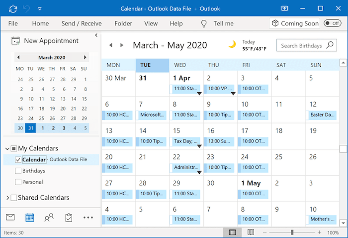 Son Derece Meydan Gen lik Microsoft Outlook Calendar Stadtfeuerwehr 