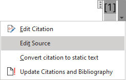 Edit Source in Word 365