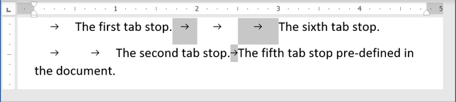 Tab or Tabulation in Word 365