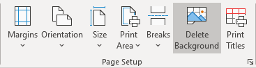 Delete Background in Excel 365