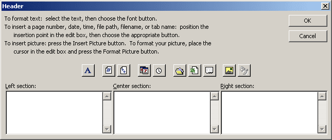 Custom Header in Excel 2003
