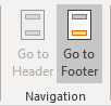 Go to Footer button in Excel 365