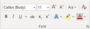Font Color button in Word 365