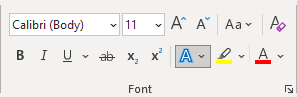 Text Effects and Typography button in Word 365