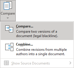 Compare two versions of a document in Word for Microsoft 365 Compare two versions of a document in Word 365
