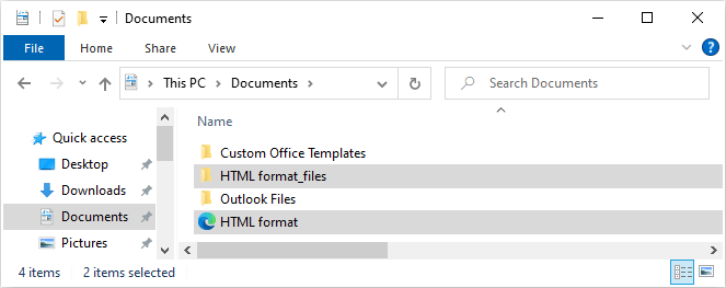 Documents in File Explorer