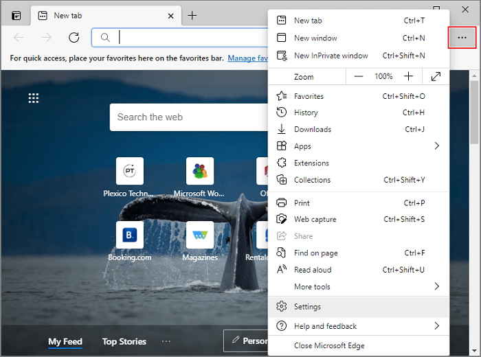 Settings in Microsoft Edge