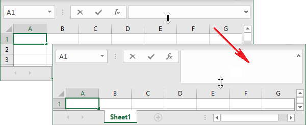 Expand and collapse the Formula bar in Excel 365