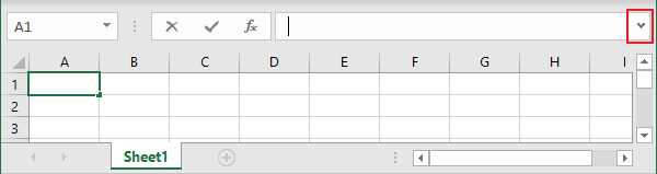 Expand and collapse the Formula bar 2 in Excel 365
