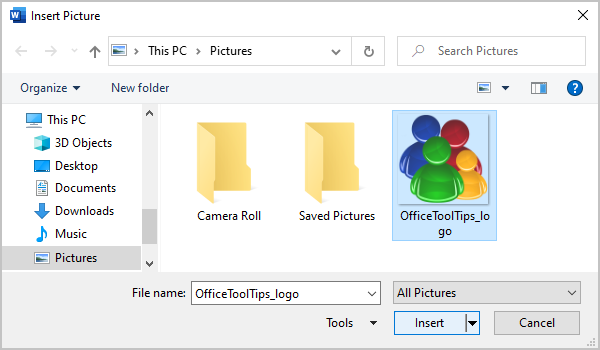 Insert Pictures in Word 365