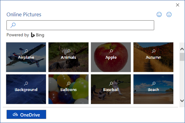 Online Pictures in Word 365