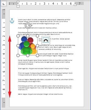 Absolute position of -7 inches to the right of Bottom Margin in Word 365