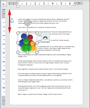 Relative position of 25% relative to Page in Word 365