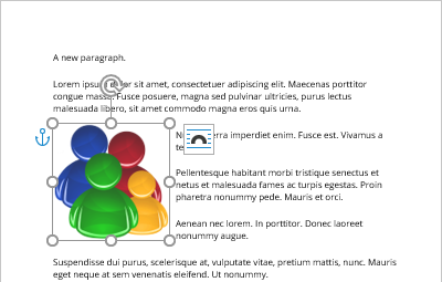 Move object with text in Word 365