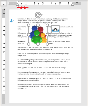 Relative position of 20% relative to Margin in Word 365