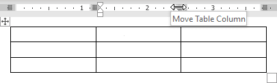 Move table column in Word 365