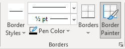 Table - Border Painter in Word 365
