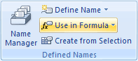 Defined Names in Excel 2007
