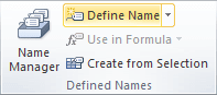 Defined Names in Excel 2010