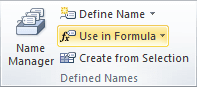 Defined Names - Use in Formula Excel 2010