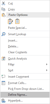 Creating And Using Named Ranges Microsoft Excel 2016