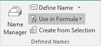 Defined Names - Use in Formula Excel 2016