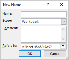 New Name in Excel 365