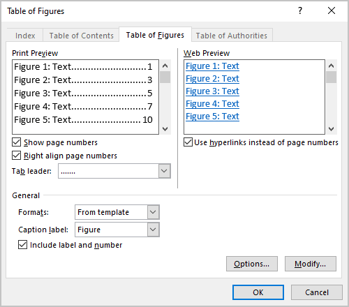 How To Create Table Of Figures And List Of Tables Microsoft Word 365