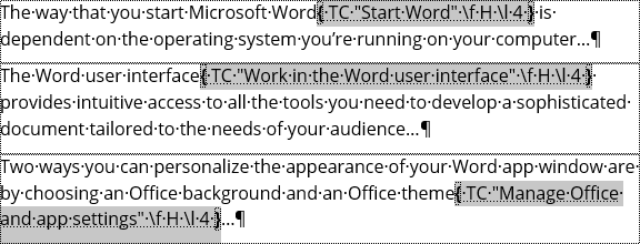 TC - non-existing phrases in Word 365