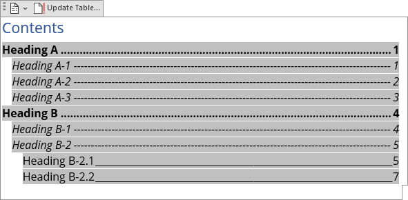 Tab leaders in Table of Contents Word for Microsoft 365 Tab leaders in Table of Contents Word 365