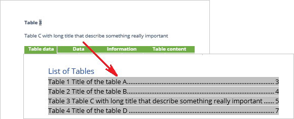 Table of Figures in Word 365