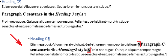 Next Style Separator in Word 365